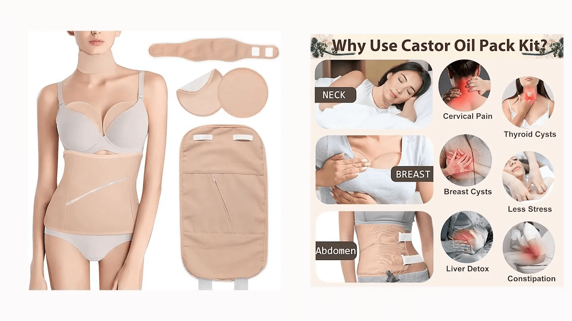 Demonstration of applying a castor oil pack