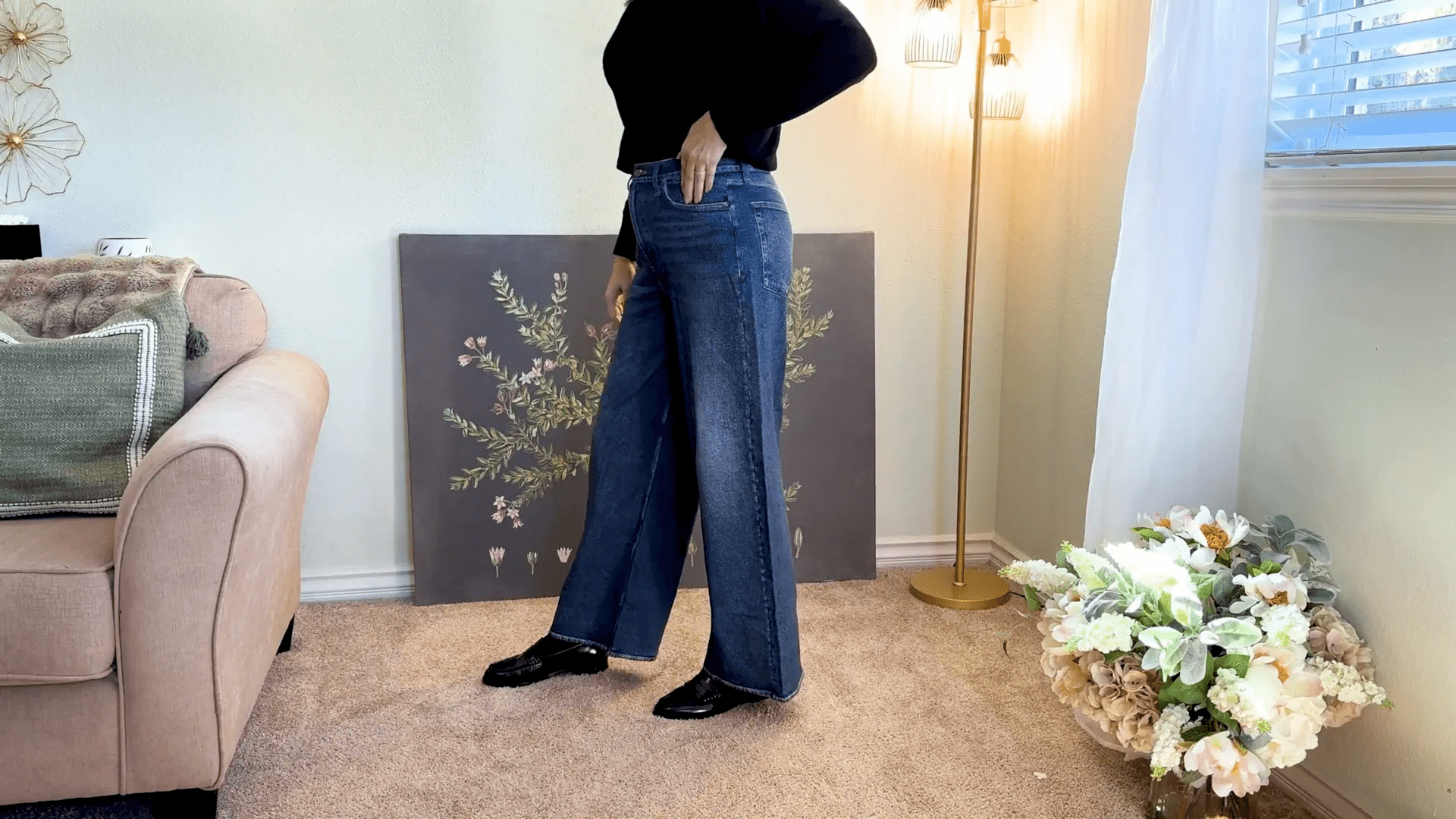 3 Sweatpant Jeans 3 Ankle length sweatpant jeans with real button